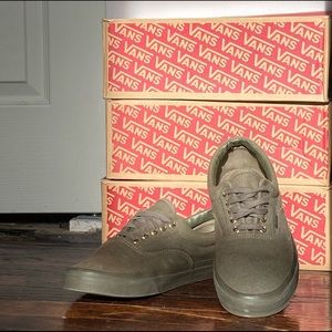 Green low top vans with gold lace hoops